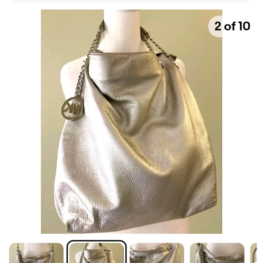 Michael Kors Silver Shoulder Bag - Picture 2 of 8